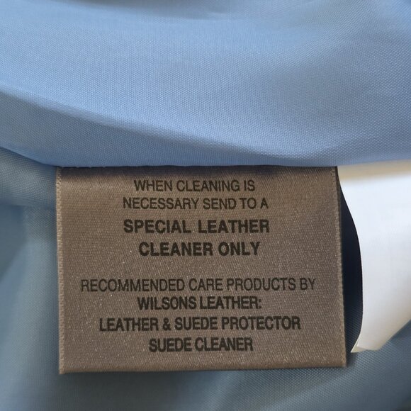 Wilsons Leather Kids Jacket Youth Girls XL Womens S/M Blue  Leather LS Lined VTG - Picture 11 of 16